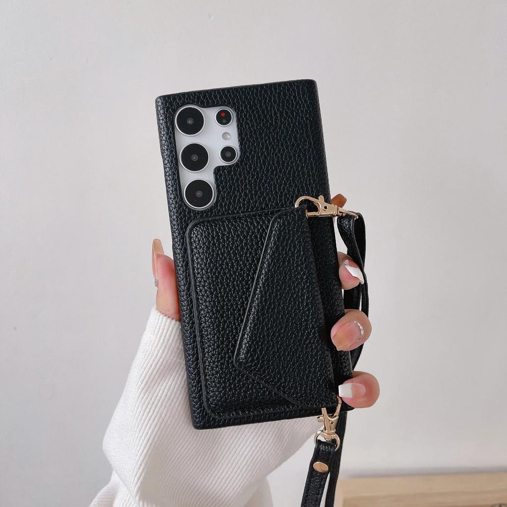 Кожаный чехол-кроссбоди для телефона Samsung Galaxy S23 FE S25 S24 S22 Ultra A15 A25 A35 A55 A54 A34 Кошелек с держателем для карт Чехол