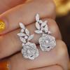 Exquisite Floral Rose Earrings For Women, Shiny Micro-Inlaid Zircon Earrings, Fashionable And Popular Earrings.