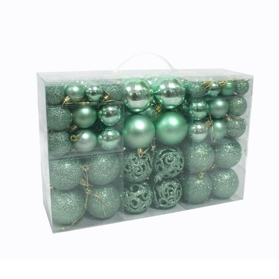 100 шт., прочные разноцветные рождественские елочные игрушки PS, красивый блестящий подвесной шар для подарков