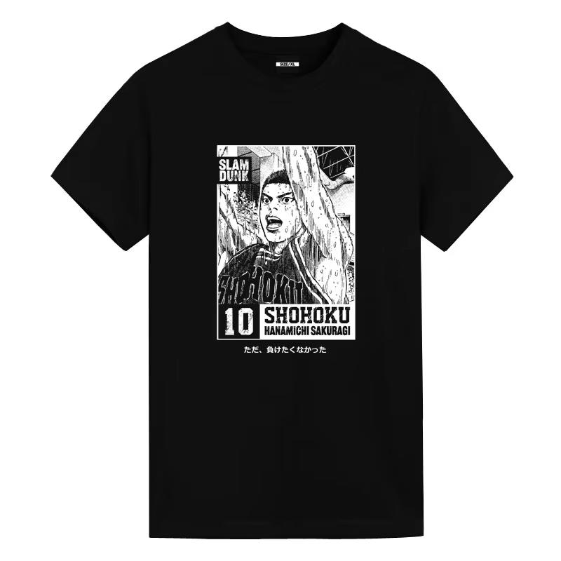 Хлопковая футболка Dunk Master Совместное название Вокруг Короткий рукав Сакураги Ханамичи Рукава Свободная баскетбольная майка Одежда с мячом