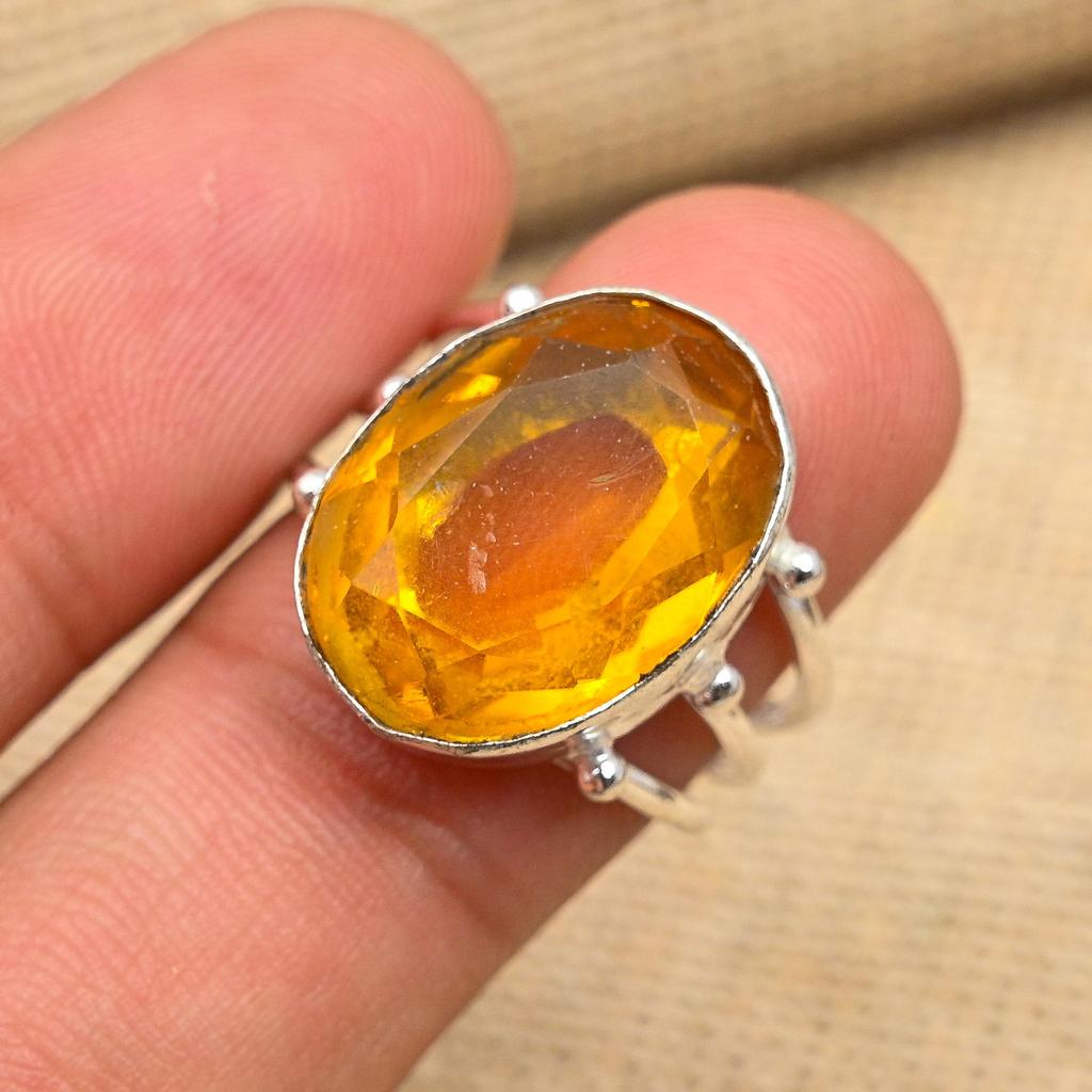 Citrine Gemstone 925 Sterling Silver Handmade Jewelry For Wedding Gift