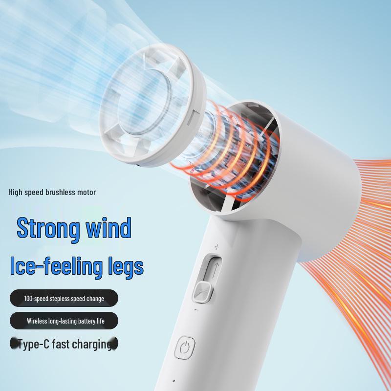 Portable High-Speed Mini Fan with Stepless Speed Control and Ice Pack