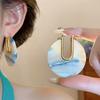 Vintage Leopard Print Earrings Acetic Acid C-shaped Earring Acetate Hoop Earrings  Girls