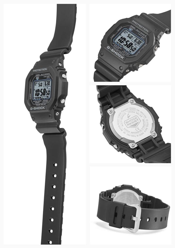 Часы Casio G-Shock (Аутентичная японская модель) GW-M5610U-1CJF Мужские черные часы с солнечной батареей, радиоконтролем и подсветкой Super Illuminator