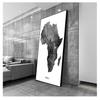 Map Travel Wall Art Canvas Painting Gray Black White Living Room Home Decoration Painting Africa Map Posters and Prints
