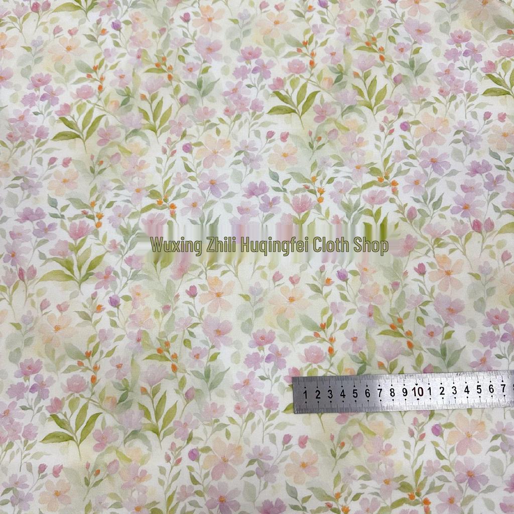 100% Cotton 60 Count Digital Print Korean Style Floral Fabric for Women's and Children's Dresses, Homewear, Tablecloths, and Bags