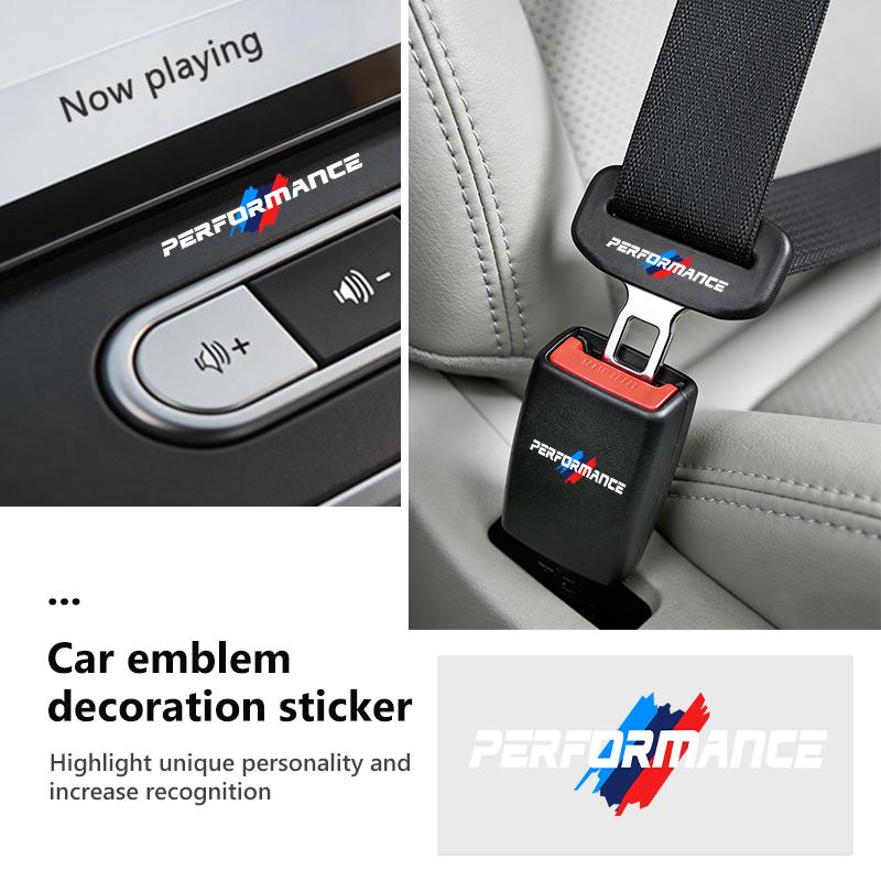 AAAQO1 Universal Car Logo Emblem Badge Metal Sticker Decal Accessory For BMW Performance E46 E90 G11 F10 F30 G08 X6 5 Series