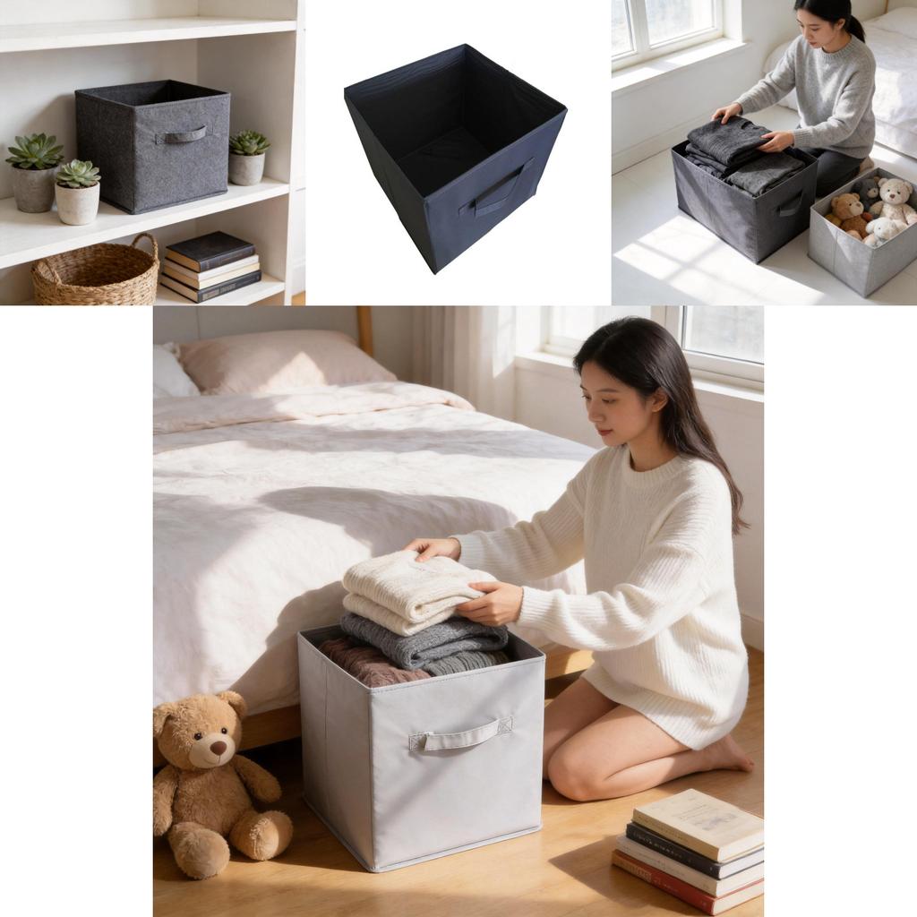 Toy And Clothing Storage Bin Oxford Cloth Handheld Container For Home Use