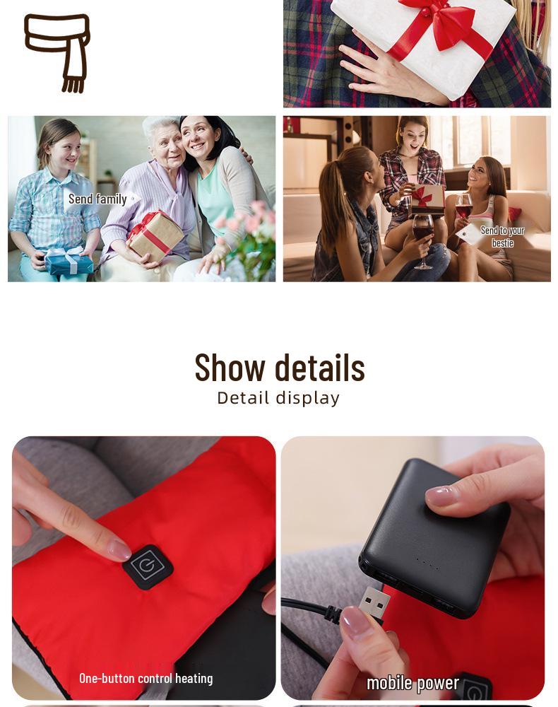 Electric Heating Scarf with Neck Warmer and Cold-Proof Insulation for Cervical Spine Relief