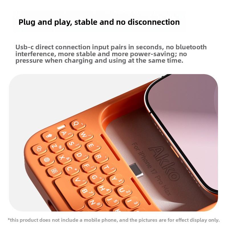 Универсальный чехол-клавиатура MetaKey с ночным светом для iPhone 17 Pro Max, с защитной крышкой для магнитной зарядки Magsafe