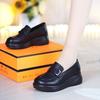Retro Single Shoes Women's 2025 Spring New Loafers Platform British Style Round Head Comfortable Muffin Sole Mother Leather Shoes