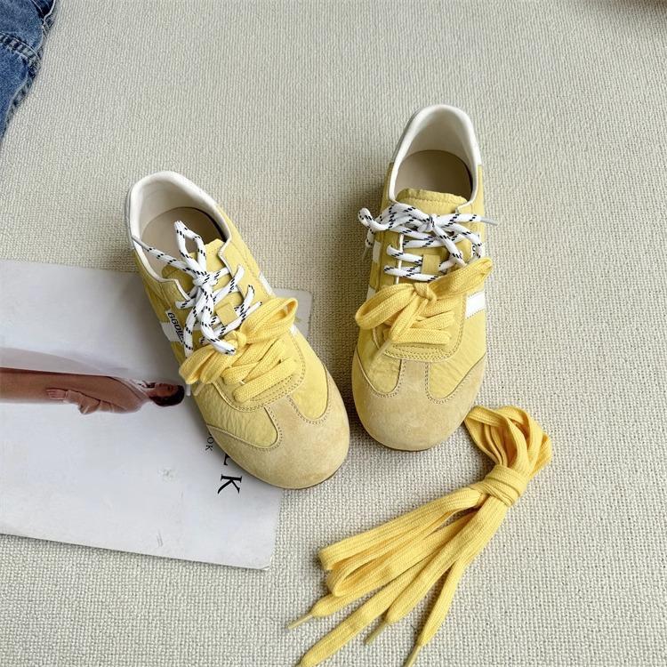 Leather Retro Forrest Gump Training Shoes Women's 2025 Spring New Pair of Shoelaces Breathable Lightweight Platform Sports and Leisure Shoes