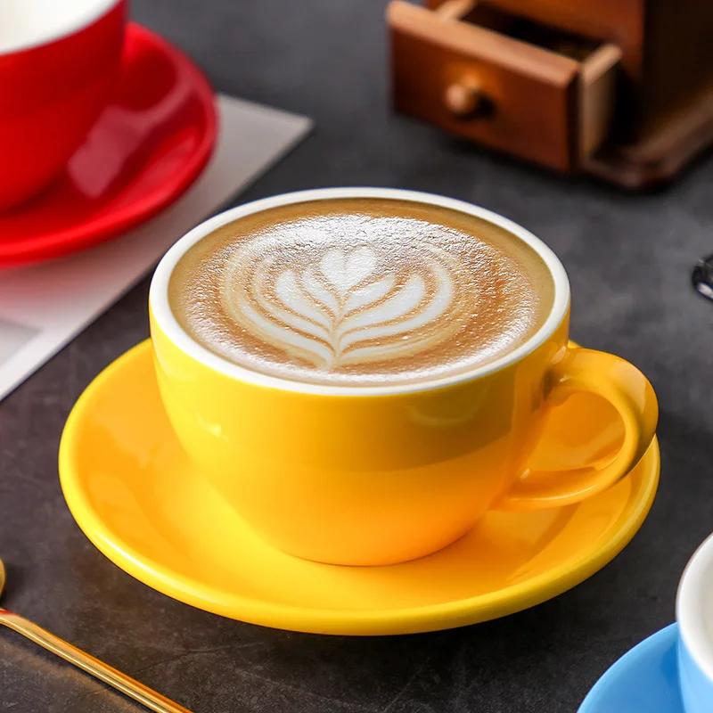 75ml/200ml Ceramic Mug Latte Art Cup With Saucer for Cappuccino Manual Brew Coffee Cup New Bone China for Coffee Shop Barista
