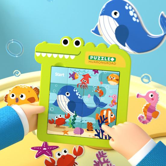 Slide Puzzle Interactive Interesting Fine Workmanship Creative Multifunctional Thinking Logic Training ABS Digital Sliding Puzzle Cartoon Educational