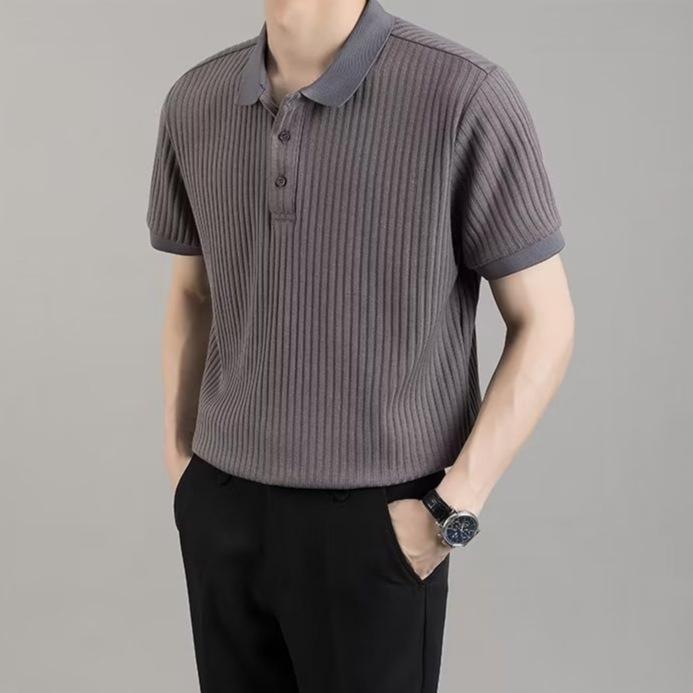 Мужская рубашка-поло Slim Fit с коротким рукавом - дышащий летний топ