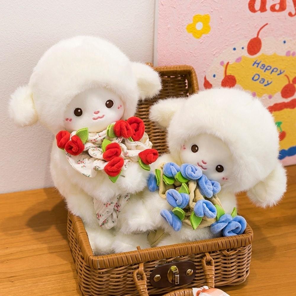 Soft Magnetic Hugging Lamb Small Rose Hat Plush Toy Cute Lamb Doll Toy  Birthday Gift