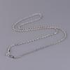 New Real S925 Silver Woman Necklace Retro Hemp Rope Water Rripple Hand-knitted 2021 Fashion Sweater Chain