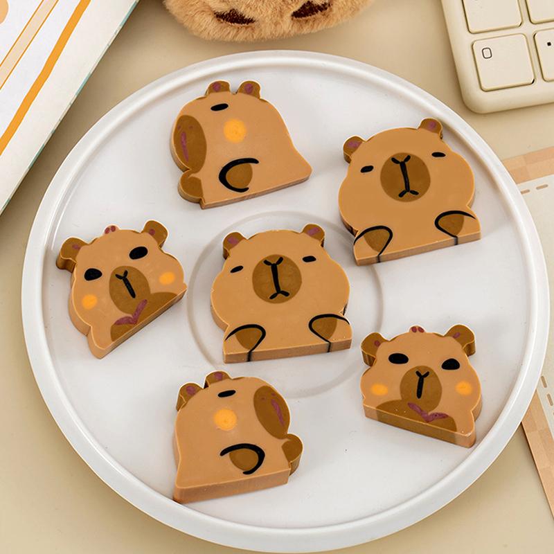 10 шт. Кавайная капибара ластик мягкий школьные принадлежности чистый без мусора канцелярские товары офис студент резиновый ластик для детей подарок