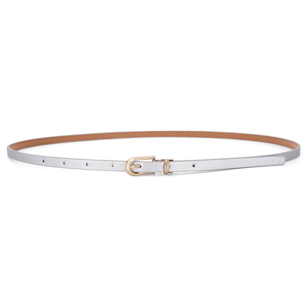 Поясной ремень Тонкий ремень Конфетный цвет Тонкий поясной ремень Ретро ПУ кожа Пояс Джинсы