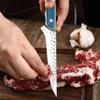 Ручная ковка обвалочного ножа, молотковый узор, лезвие из острой стали, рукоятка из синей смолы, с кожаными ножнами, кольцо-держатель, многоцелевой режущий инструмент для мяса, рыбы