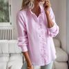 2023 European & American Fashion Women's Bubble Stripe Ruffle Stand Collar Long-Sleeve Shirt