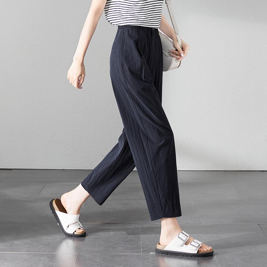 Wrinkle Feel Lyocell Thin Haren Pants Women's 2025 Summer Fashion Loose and Versatile Show Thin Casual Pants