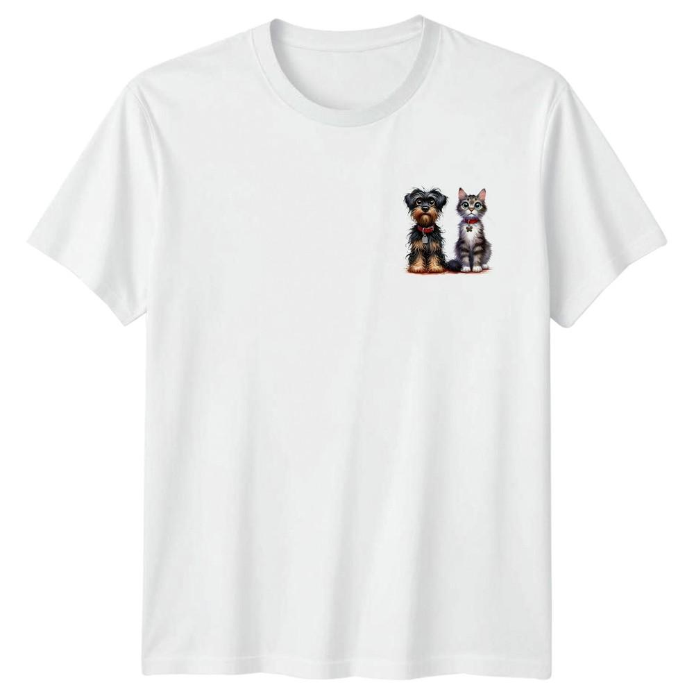 Dogs And Cats Pets Animals Unisexs TShirt Unisexs Graphic Tee