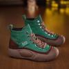 Fashion 2024 Women Vulcanized Shoes Autumn Women's High Top Sneakers Winter Lace-up Round Toe Casual Thick Sole Non-slip Women's Shoes