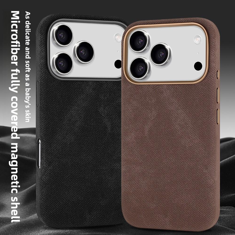 Флисовый чехол для телефона с сильным магнитным зарядом для iPhone 17 Pro Max 16 Plus Air 15 14 13 12 Pro Металлическая рамка для объектива Защитная крышка