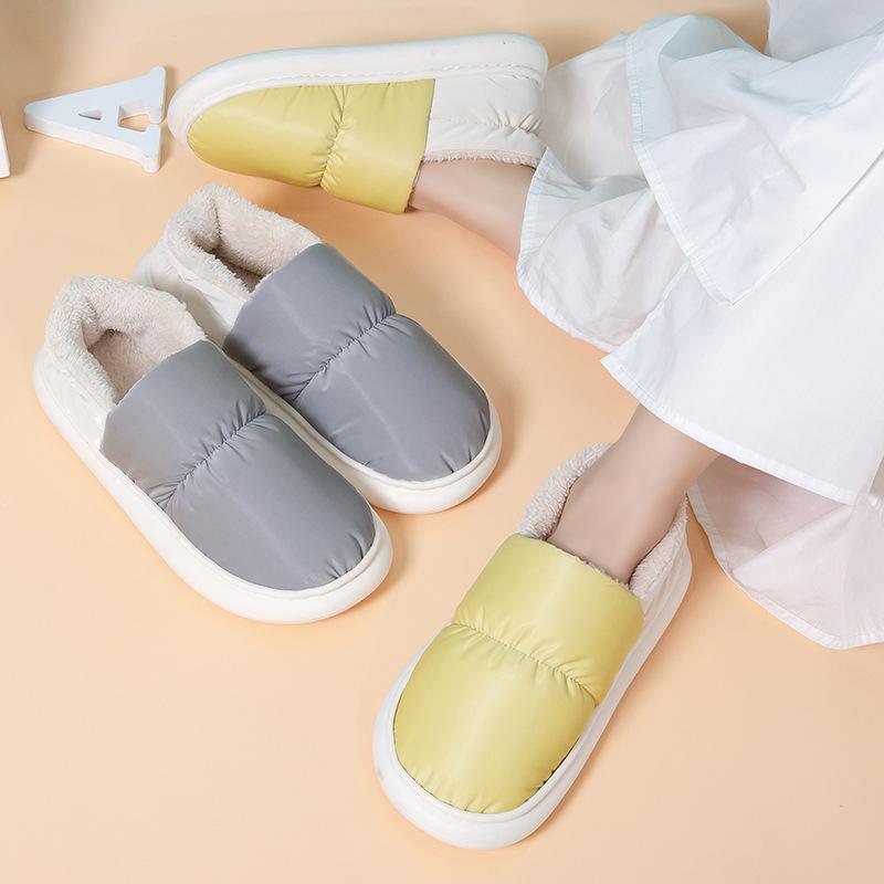 Большие белые фоновые пуховые хлопковые тапочки женские зимние сумки на каблуках теплая и пуховая домашняя обувь из хлопка для мужчин