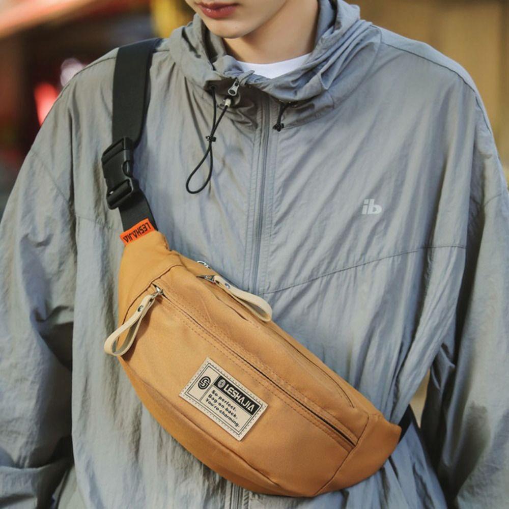 Solid Color Crossbody Chest Bag Simple Shoulder Bags Japanese Harajuku Crossbody Bags Female