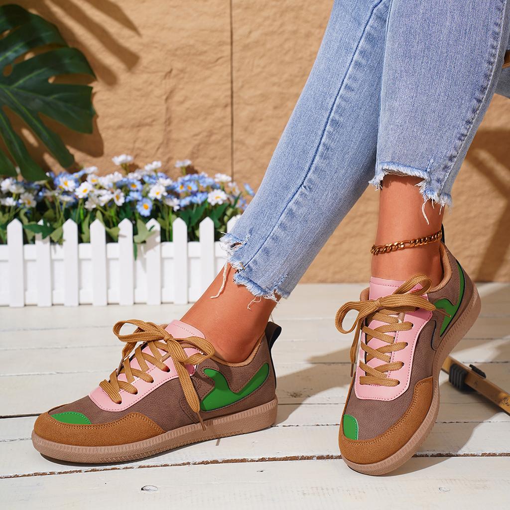 Женские кроссовки 2024 Весна Новые кожаные ретро тренировочные дизайнерские туфли для женщин Плоские повседневные легкие уличные кроссовки для женщин