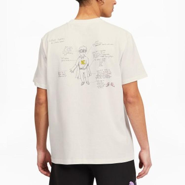 Puma Letter Print Fitted Crew Neck Short Sleeve T-Shirt Men Tops White 530410-02