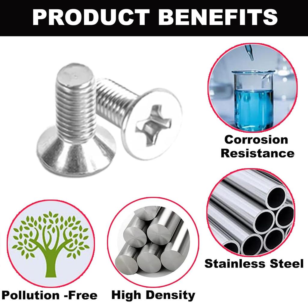 Automotive Screw Rotor Brake Disc Retaining,93600-06014-0H,Stainless Steel Retaining Screws for Front and Rear (8)