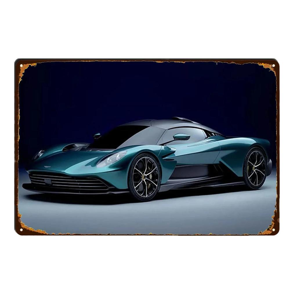 Постер Гонки на Спортивных Автомобилях Ржавый Потертый Жестяной Знак Арт Декор Гараж Бар Мужская Берлога Знаки Декоративные Таблички Стена Металл Жестяная Пластина Знак