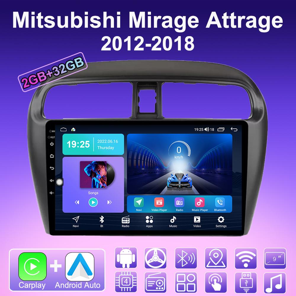 2 DIN Android Carplay автомобильное радио для Mitsubishi Mirage Attrage 2012-2018 мультимедийный проигрыватель головное устройство стерео GPS навигация BT WIFI 2+32 ГБ