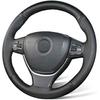 Leather Car Steering Wheel Cover Universal Size For Diy Steering Wheel Cover Non-Slip And Soft 37–38 Cm