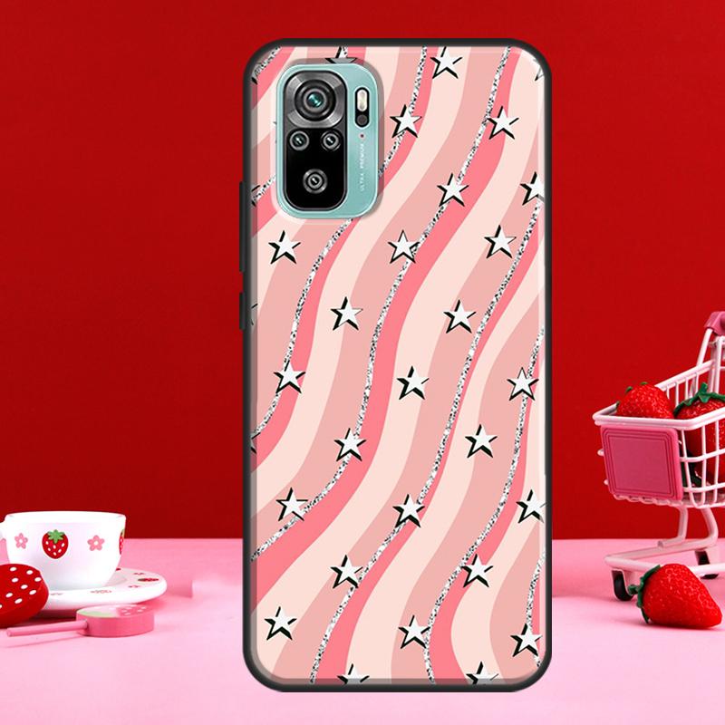 Преппи звезды молния розовый Для Xiaomi Redmi Note 8 9 10 11 Pro Note 10S 9S 11S Чехол Для Redmi 9 10 9T 9A 9C Coque