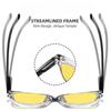 New Retro Night Vision Anti Blue Light Glasses Men‘s High Quality Square Frame No Diopter Reading Glasses with Orange Lenses