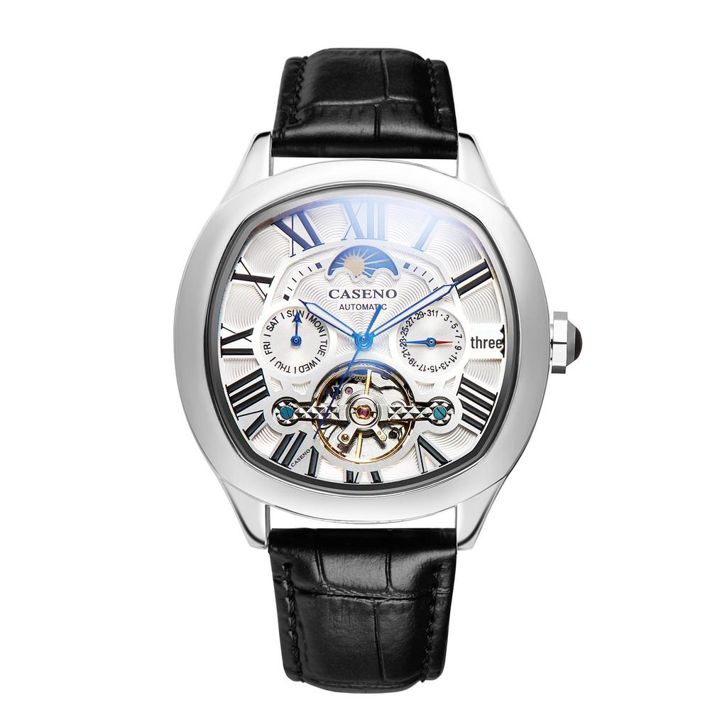 Часы CASENO Star Tourbillon Automatic: Фаза Луны, месяц и дата, водонепроницаемость 100 м