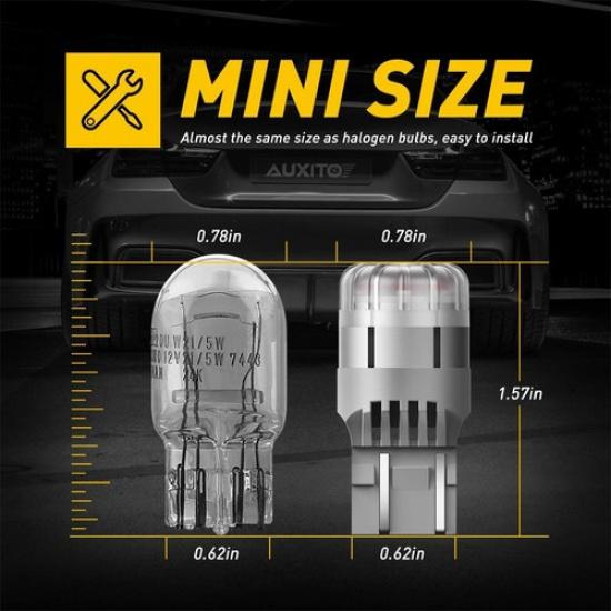 AUXITO 7443 7444 Red LED Bulb Brake Tail Stop Parking Light 7440 Bright Lamp EAO