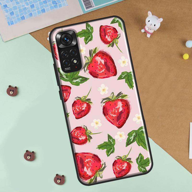 Милый чехол для телефона с клубникой для Xiaomi Redmi Note 12 8 9 10 11 Pro 8T 9S 10S 11S 12S 10A 9C 10C 12C