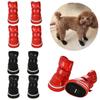 4 шт./компл. зимняя обувь для домашних животных, теплые водонепроницаемые флисовые сапоги для собак маленьких и средних пород, дождевая обувь для щенков, чихуахуа, зимние сапоги