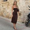 Womens Solid Color Sleeveless Slim Fit Bodycon Slip Dress Pure Desire Style
