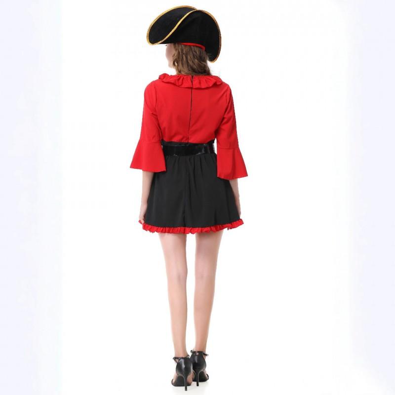 M L XL Womens Vintage Caribbean Pirate Captain Costume Halloween Cosplay Outfit