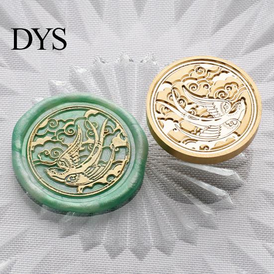 Metal Seal Heads for Scrapbooking Wax Sealing Copper Stamp Head, with Detailed Relief Texture, Round DIY Crafting Shaped Durable Brass Wedding