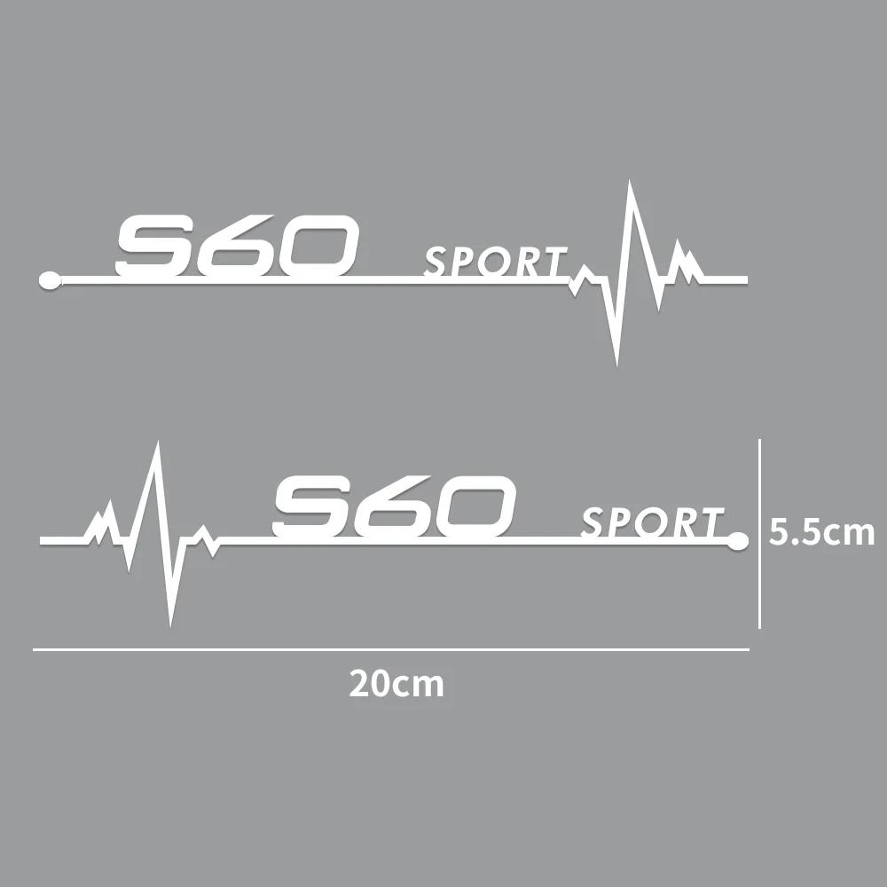 2Pcs Volvo Car Window Body Stickers, Heartbeat Sport Logo Decor Decals for XC40 XC60 XC90 S60 S90 V50 Auto Exterior Accessories