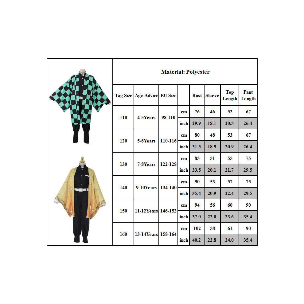 (13-14 Years, Kamado Nezuko) Kids Girls Boys Ghost Slayer Cosplay Costume Tanjiro's Nezuko Halloween Outfits