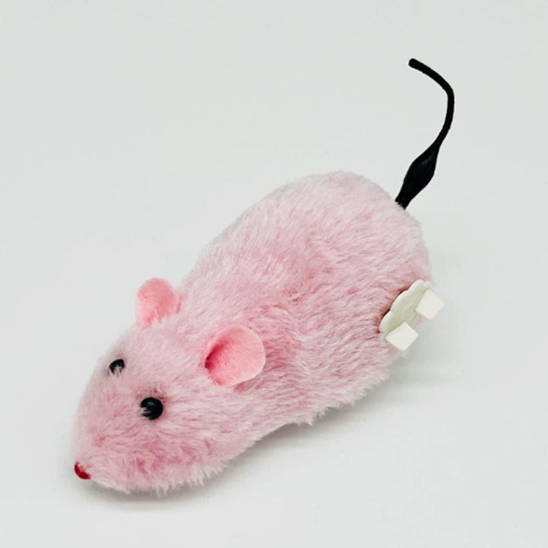 Pet Motor Fun and Interactive Plush Wind-Up Mouse Toy for Cat Toys Dog and Mechanical Moving Animal Toy for Playtime and Pranks