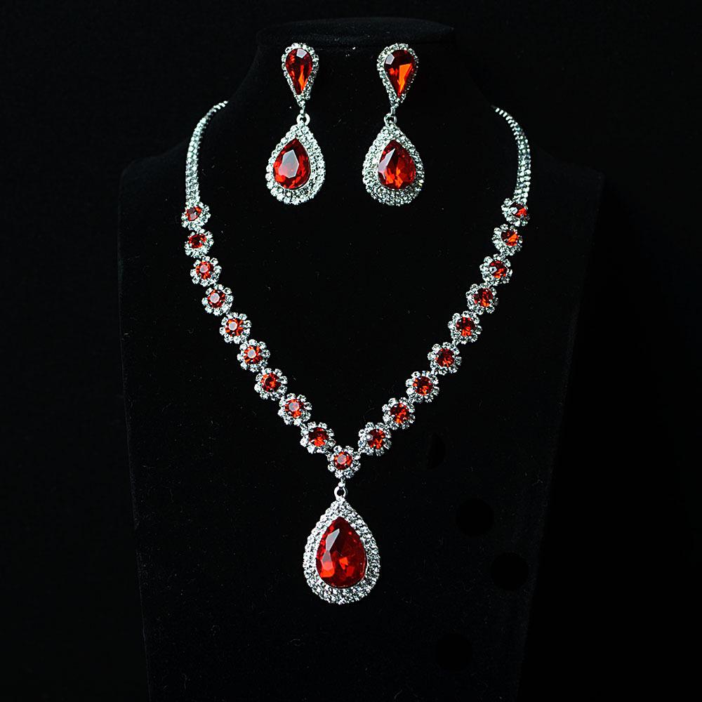 Геометрическое хрустальное ожерелье-капля воды и набор украшений